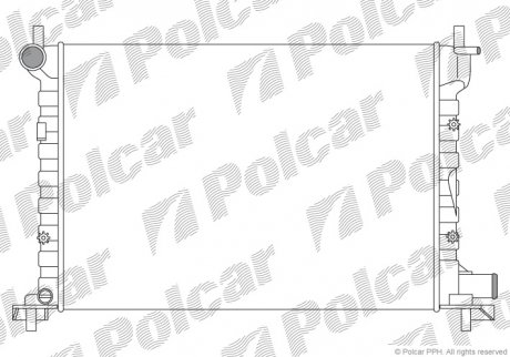 Радиатор охлаждения FIESTA 95-02 (96FB8005HE, 1E1215200, 1012954) Polcar 321008A2 (фото 1)