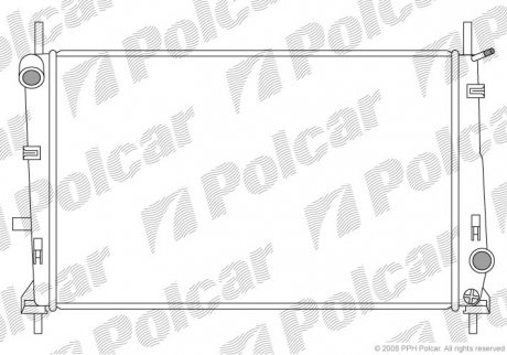 Радиатор охлаждения MONDEO 96-00 (1024051, 97BB8005CA, 1036597, 97BB8005AA) Polcar 3216082 (фото 1)
