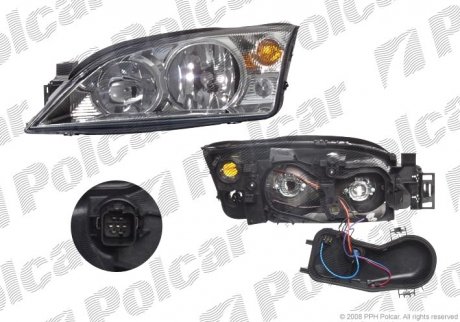 Фара основная FORD MONDEO,01- (1126628, 1S71-13006-SD, 1S7113006SA, 1S7113006SC, 1349894, 1144909, 1435624, 1111 7113006SE, 1S7113006SD, 1S71-13006-SC, 1S71-13006-SA, 1435619, 1S71-13006-SB, 1134573, 1S71-13006-SE) Polcar 3218091E