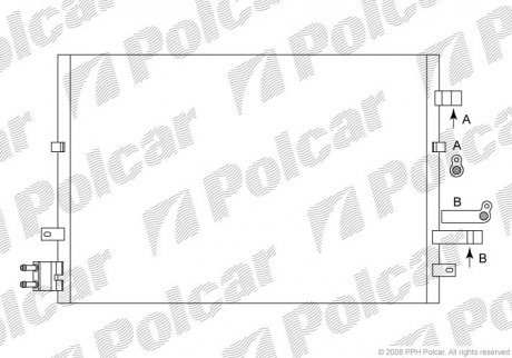 Радіатор кондиціонера Ford Mondeo (1222758, 1226113, 1232654, 1671716, 2S7H19E908AC, 2S7H19E908AD, 2S7H19E908AB) Polcar 3218K8C3