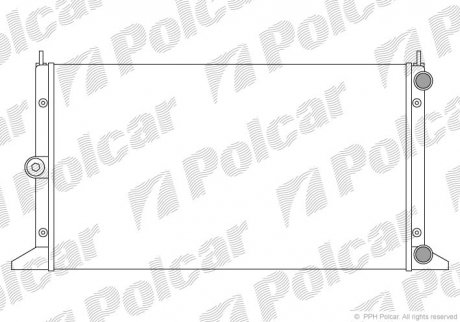 Радіатор основний Volkswagen Sharan 1.9TDI 96- SHARAN 95- (7M0121253B, 95VW8005AB, 7258107) Polcar 324008A3