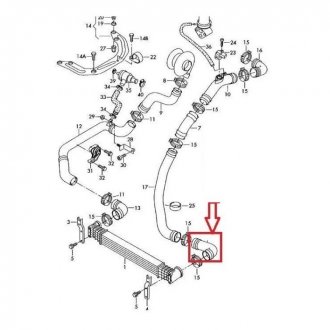 Фото автозапчасти патрубок інтеркулера VW Sharan 1.9 Tdi 95-10 Polcar 3240PT-1 (фото 1)