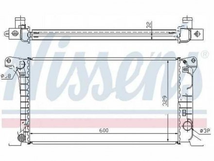 Фото автозапчасти радиатор охлаждения TRANSIT 86-94 (92VB8005BE, 6160274, 92VB8005FC, 92VB8005EC, 92VB8005ED, 92VB8005BC) Polcar 324408-1