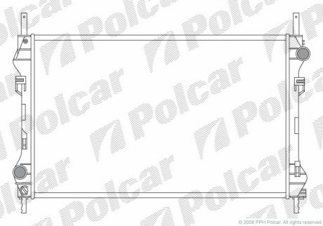 Радіатор охолодження (-AC) Ford Transit 2,4TDCi 00-06 TRANSIT 00-06 (4323785, 4331449, 4480903, YC1H8005BD, 1104319, 1C1H8005GB, 1105821, 1C1H8005GC, YC1H8005BE) Polcar 324708A1 (фото 1)