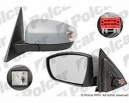 Зеркало наружное правый S-MAX 06-10 (1558158, 6M21-17682-AGF, 1469403, 6M21-17682-AGD) Polcar 3280522E