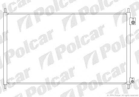 Радіатор кондиціонера HONDA ACCORD 98-02 (80100S84A03, 80110S0A003) Polcar 3818K85K (фото 1)