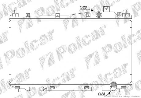 Радиатор охлаждения CIVIC SDN/COUPE 01- Polcar 382508-1 (фото 1)