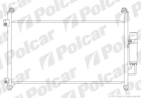 Радіатор кондиціонера HONDA CIVIC 05- (80110-SMGE01, 80110-SMGE02) Polcar 3828K83K (фото 1)