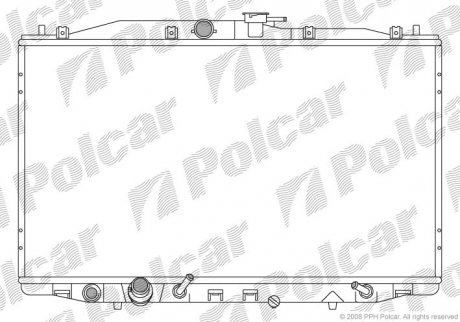 Радиатор двигателя (АКПП) Honda Accord VII 2.0/2.4 02.03-05.08 ACCORD 02- (19010RBBE51) Polcar 383308-2