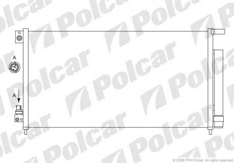 Радіатор кондиціонера HONDA ACCORD (80110SDNA01, 80110SDPA61) Polcar 3833K8C2 (фото 1)