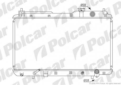 Радиатор охлаждения CR-V 96-01 (19010P3F901, 19010P3F902) Polcar 387508-1
