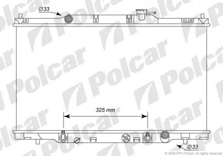 Радиатор охлаждения CR-V 02-06 (19010PPAA51, 19010PNB9011M, 19010PNLG51) Polcar 387608-2 (фото 1)