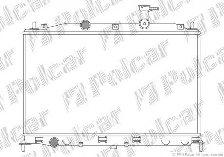 Радиатор охлаждения ACCENT (253101E001, 253101E000) Polcar 400908-1 (фото 1)