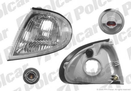 Фото автозапчасти указатель поворота передний HYUNDAI LANTRA, 99- (92301-29510, 92301-29500) Polcar 401219E