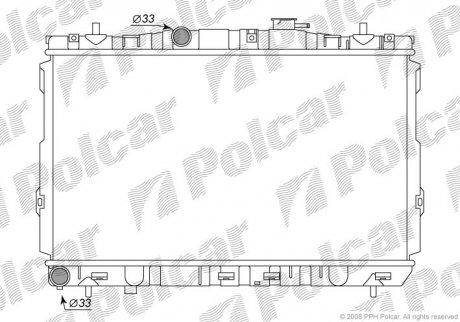 Радиатор охлаждения ELANTRA 00- (253102D500, 253102D100) Polcar 4013081X (фото 1)