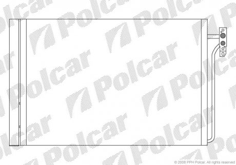 Радиатор кондиционера RANGE ROVER, 05- (JRW000020, JRW000024) Polcar 4332K8C1