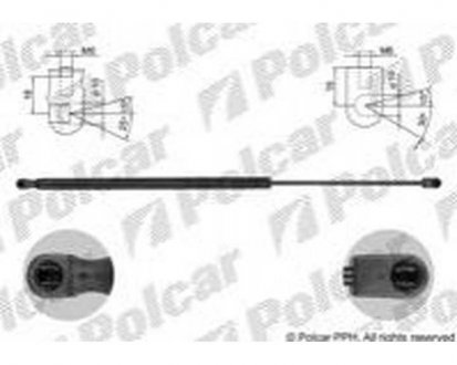 Амортизатор кришки багажника і капота Polcar 43Y1AB (фото 1)