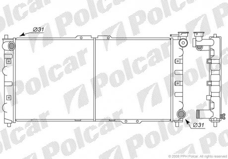 Фото автозапчасти радиатор охлаждения 323F 94- (BPL715200, BPH515200, BPH515200A) Polcar 450708-4