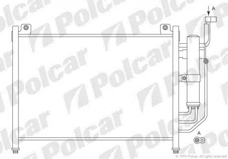 Радіатор кондиціонера MAZDA 2, 07- (D6Y16148Z) Polcar 4533K81K (фото 1)