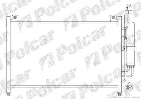 Радиатор кондиционера Mazda 2, 07- (DF7161480A, DFY16148ZA, DF7161480B) Polcar 4533K82K (фото 1)