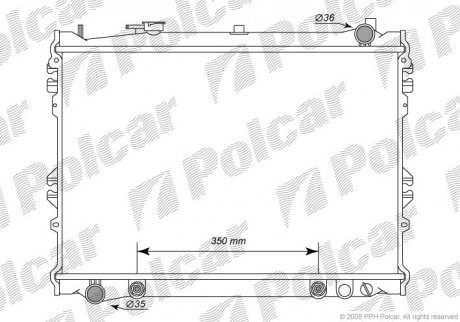 Фото автозапчасти радиатор охлаждения MPV 89-99 (G60215200B, JE7715200) Polcar 457808-3