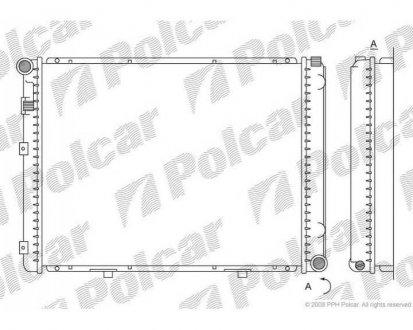 Фото автозапчастини радіатор охолодження 190 (201) 82-/89-93 (2015001103) Polcar 500008-1