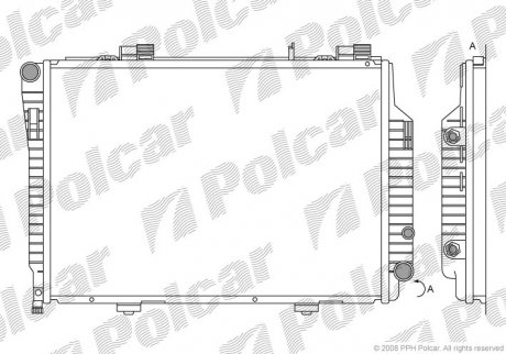 Фото автозапчасти радиатор охлаждения C-KLASA (202) 93- (2025006403) Polcar 50020801