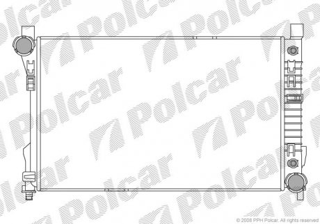 Радіатор охолодження CLK (209)-CABRIOLET/ (2035002503, 2035000703) Polcar 500308-5 (фото 1)