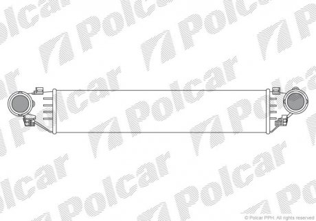 Радиатор воздуха (Интеркуллер) C-KLASA (203) 00- (2035000000) Polcar 5003J8-1 (фото 1)