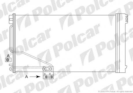 Радіатор кондиціонера Mercedes C,(W203) (2035000954, 2035001754, 2035001254, 2035000054, 2035000554) Polcar 5003K8C1S
