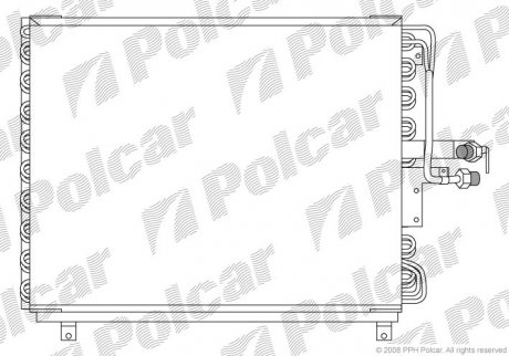 Радиатор кондиционера MER124 260E/300E 84- (1248301670) Polcar 5014K8A6