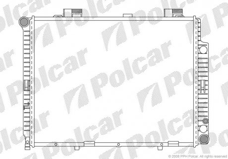 Радиатор охлаждения E-KLASA (210) 95- (2105005203, 2105006103) Polcar 501508-3 (фото 1)