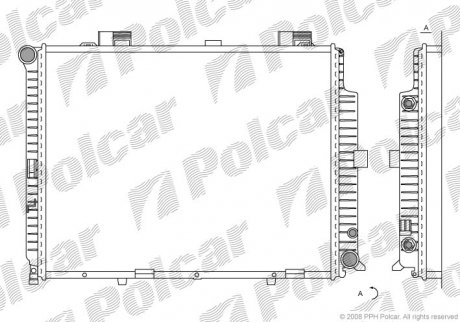 Радиатор охлаждения E-KLASA (210) 95- (2105006603, 2105003203) Polcar 501508-8