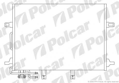 Радиатор кондиционера MERCEDES W211 02- (2115001254, 2115000254, 2115001854, 2115000654, 2115001154, 2115000154) Polcar 5016K8C1 (фото 1)