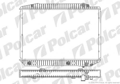 Фото автозапчастини радіатор охолодження 126 80-91 (1265003303, 1265004803) Polcar 502608-4 (фото 1)