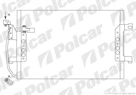 Радіатор кондиціонера MERCEDES VANEO, 02- (4145000054) Polcar 5038K8C1 (фото 1)