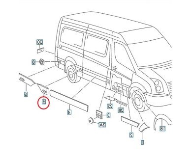 Фото автозапчасти молдинг крыла правый SPRINTER 209-524,07- (2E1 853 536 BL) Polcar 50650052