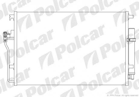Радиатор кондиционера MERC. SPRINTER, 03- (9065000054, 2E0820413, 38013633AA) Polcar 5065K8C1S (фото 1)
