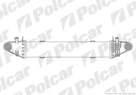 Радіатор повітря (Інтеркулер) C-KLASSE (204) (2045000500) Polcar 5070J8-2