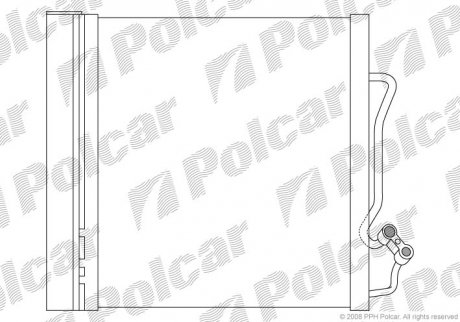 Радиатор кондиционера (с осушителем) Smart Cabrio,City-Coupe, Crossblade,Fortwo 0.6/0.8 CDI 99-07 SMART, 98- (0001632V004, 0001632V003) Polcar 5095K8C1 (фото 1)