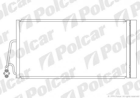 Радіатор кондиціонера MINI ONE, 07- (64536941084, 64539239920) Polcar 5102K8C1S (фото 1)
