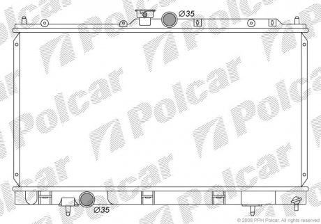 Радиатор охлаждения LANCER 00- (MR968857, MR968856) Polcar 5233082K (фото 1)