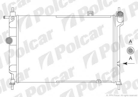 Радиатор охлаждения ASTRA F 91- (52456309, 1300111) Polcar 550708A2 (фото 1)