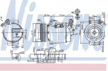 Компрессор кондиционера (новый) ASTRA G 98- (24421019, 6854014) Polcar 5508KS12