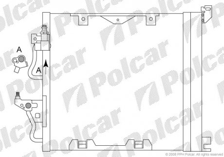 Радіатор кондиціонера Opel Astra H (1850099, 13129195, 93178961) Polcar 5509K8C4 (фото 1)