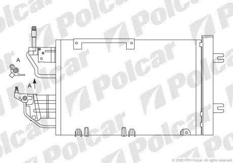 Радіатор кондиціонера Opel Astra H, Zafira B 1.3D-2.0 04- Opel Astra H (13300339, 13171592, 93182213, 1850111) Polcar 5509K8C5 (фото 1)