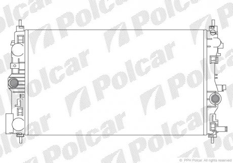 Радиатор охлаждения CRUZE (13267662, 1300298) Polcar 551108-6