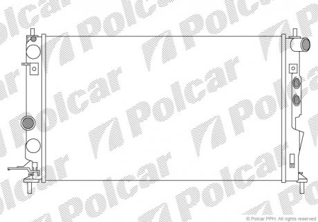 Радіатор основний Opel Vectra B (+AC) 1.6-2.6 09.88-07.03 VECTRA B 99- (1300242, 52492109, 1300185, 52479098) Polcar 551608A4 (фото 1)