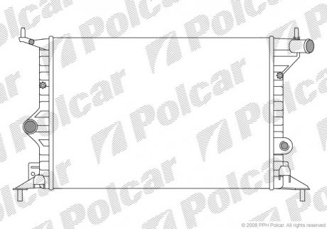 Радиатор охлаждения Opel Vectra B 1.8 i 16V 95-02 VECTRA B 95-99 (90528302, 90499822) Polcar 551608B1 (фото 1)