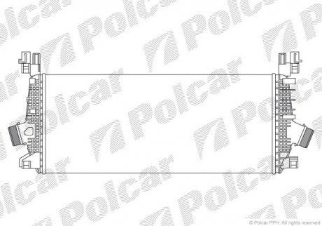 Радіатор повітря (Інтеркулер) CRUZE (13311080, 1302148) Polcar 5520J85 (фото 1)